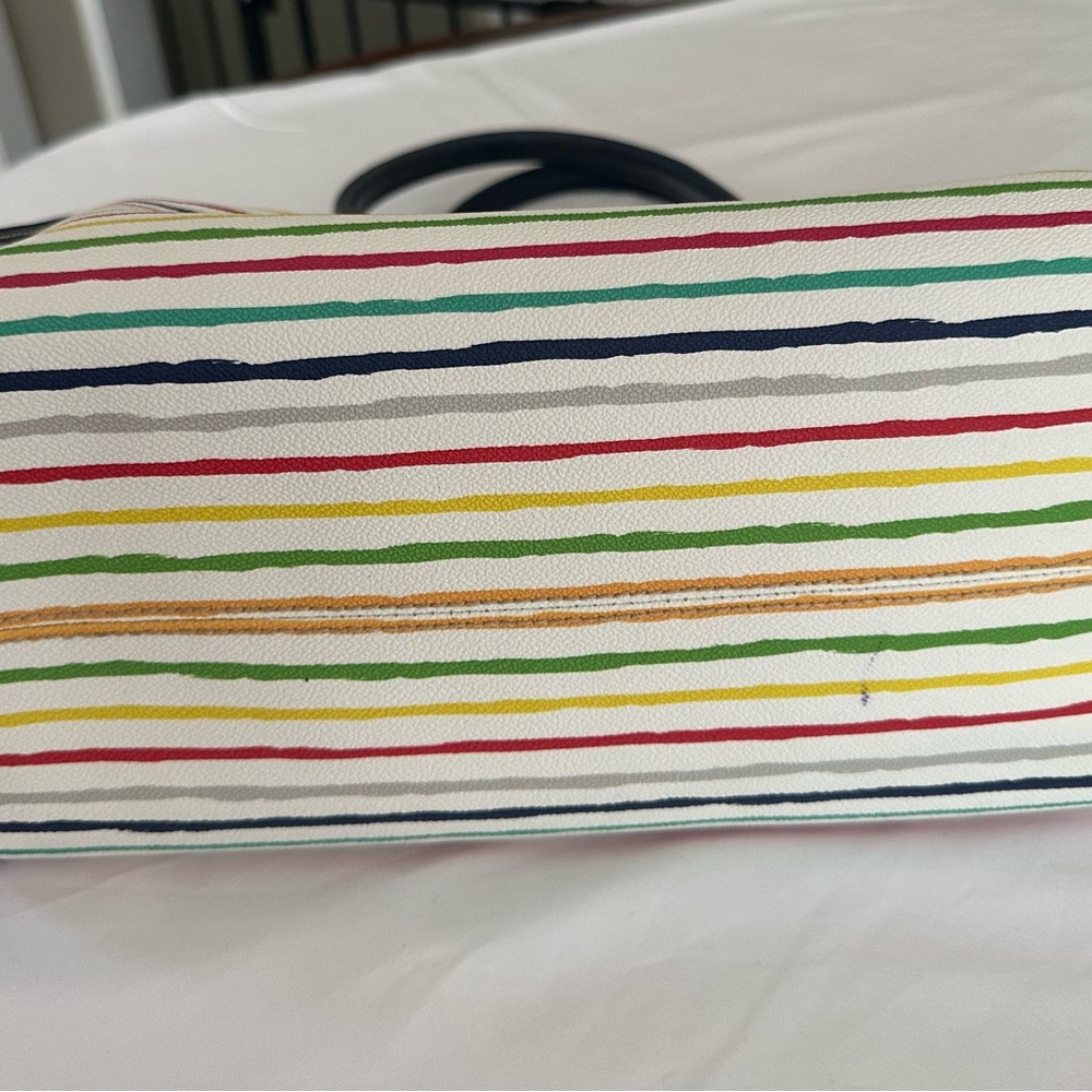 Dooney & Bourke Navy and Multicolor Striped Tote - Picture 6 of 9